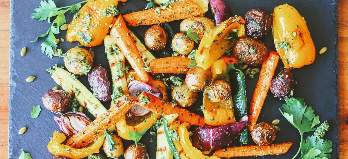 Parsley Pesto with Grilled Vegetables